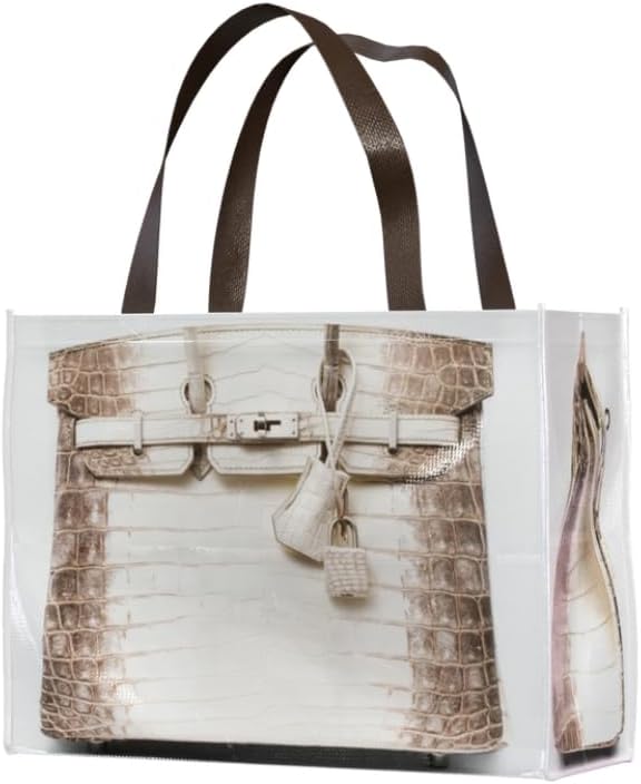 Designer Reusable Grocery Tote Bag, Large with Handles, Foldable Comfortable Shoulder Straps for Errands