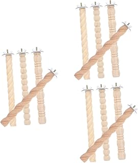 Ipetboom 12 Pçs Vara De Garra De Pássaro Brinquedos De Pássaros Pequenos Trens De Madeira Brinquedos De Madeira Gaiola De Pássaro De Madeira Poleiro Suporte De Poleiro De Pássaro