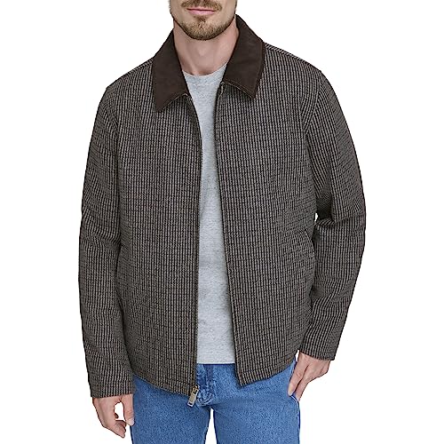 Image of DOCKERS Men's Wool Blend Zip Up Jacket With Quilted Bib