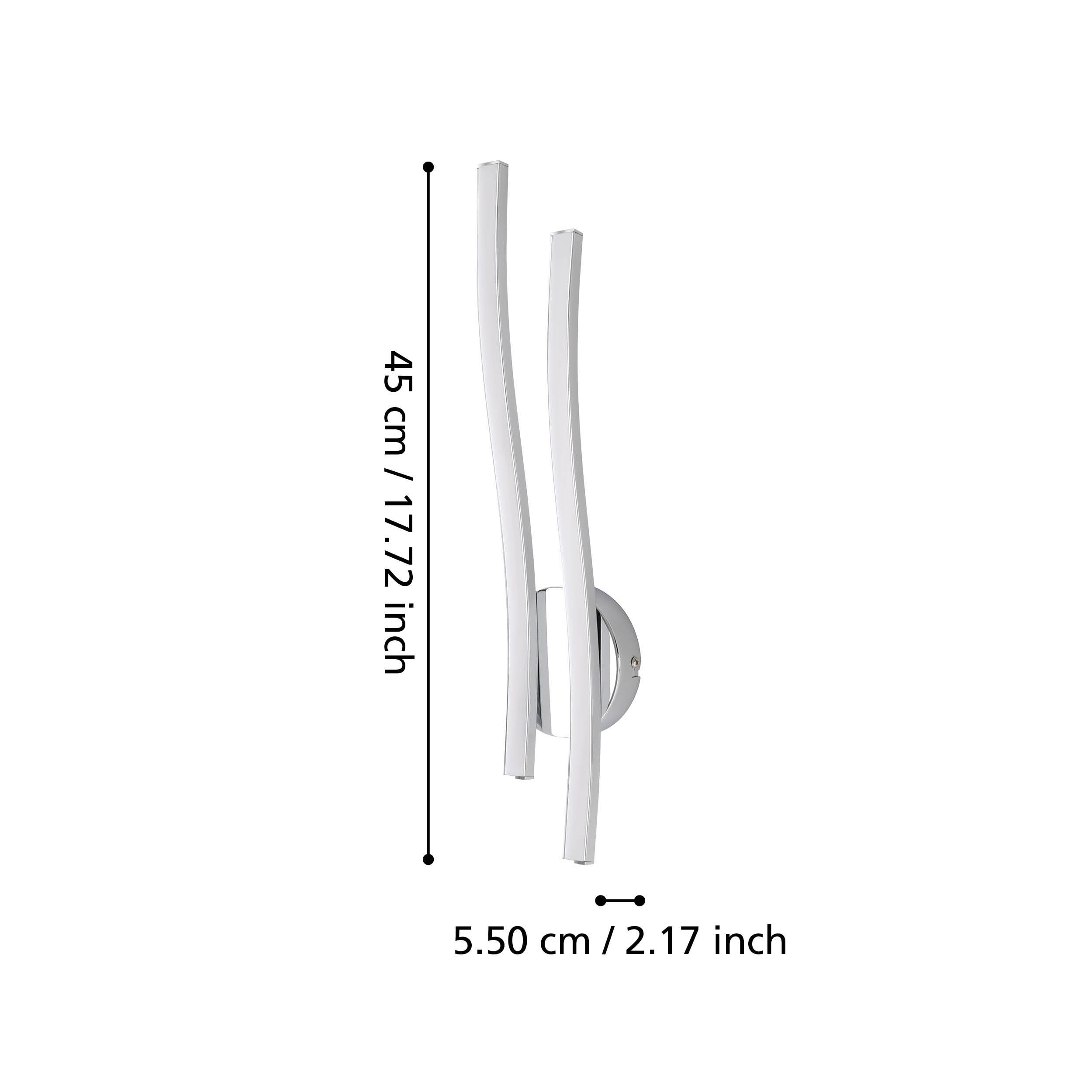 Eglo LED Applique murale Valmora, lampe murale 2 flammes, matériau :
