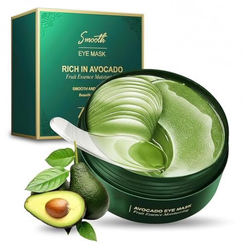Eakroo 60 PCS Avocado Eye Patches Eye Masks for Dark Circles and Puffiness Eye Patches for Women Under Eye Patches for Dark Circles Moisturizing Eye Mask Dark Circles Under Eye Treatment