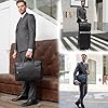 TIDING Leather Briefcase for Men 15.6" - 17.3" Laptop Work Bag Large Computer Case Business Travel Shoulder Messenger Bags, Black #1