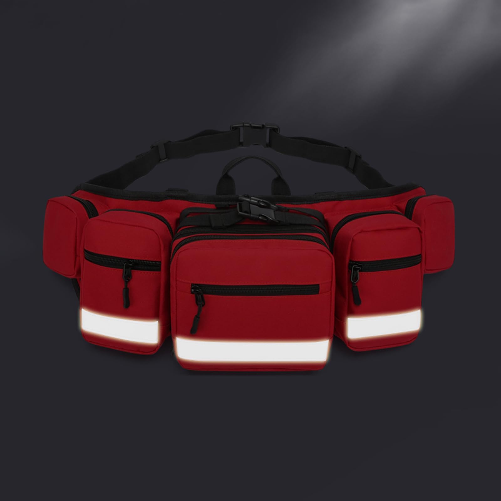 Riñonera grande de primeros auxilios, bolsas médicas de primeros auxilios EMS, bolsa de primeros auxilios vacía portátil con múltiples bolsillos internos y cinturón y hebilla ajustables, ideal para