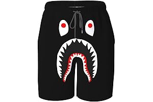 Bape Shark Camo Swim Trunks for Teen Boys