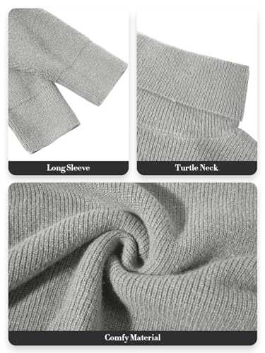 Image of Womens Turtleneck Oversized Sweater Batwing Chunky Pullover Sweater Casual Fall Loose Knit Jumper Top