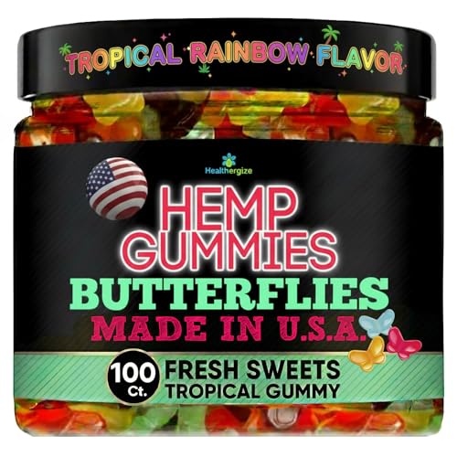Hemp Gummies for Sleep Calm Night Peaceful Day-Fruity Gummy Bear Edibles Candy-Made in USA-100 Count