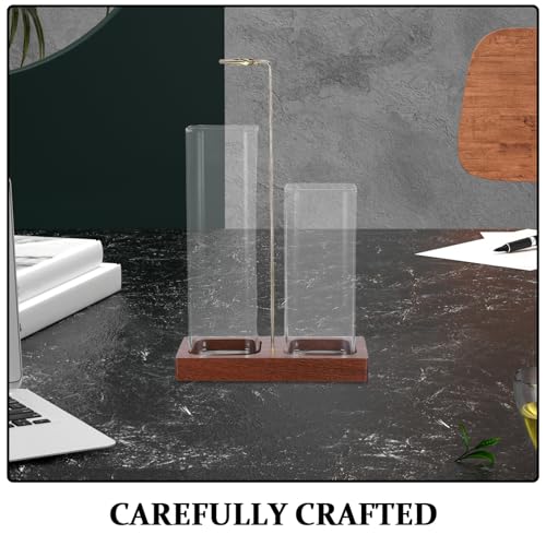 Porte-parfum carré bois et verre pour bâtonnets aromathérapie