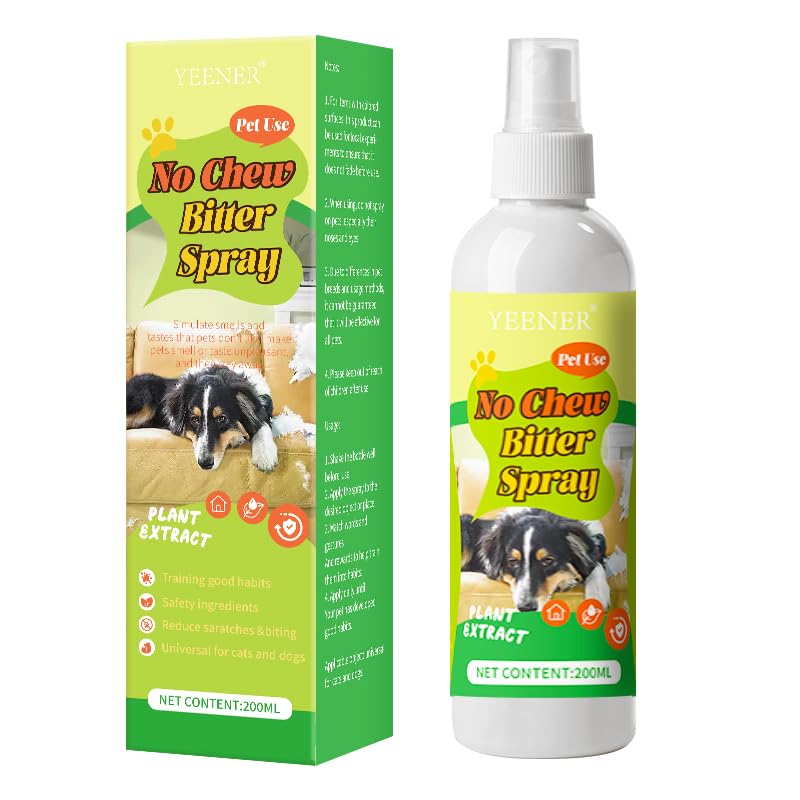 No Chew Spray for Dogs, Bitter Apple Spray for Dogs to Stop Chewing, Indoor or Outdoor Deterrent Training Corrector for Furniture Protection, Anti Marking, Anti-Scratch