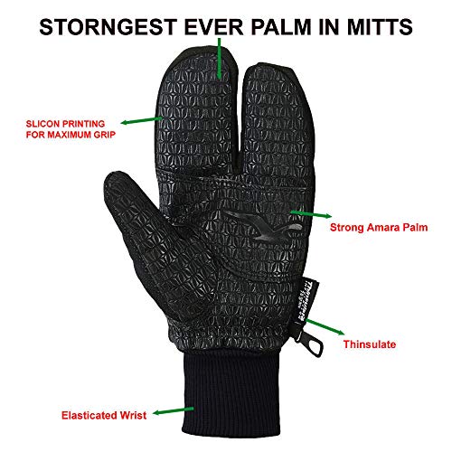 Warm Waterproof Breathable Wind Blocker Long Lasting MITTS Amara Sticky Palm Thinsulatel Split Fingers Mittens for Skiing Snowboarding Hiking Travel and Outdoor Winter Sports Gloves UK Size XS-2XL - Image 4