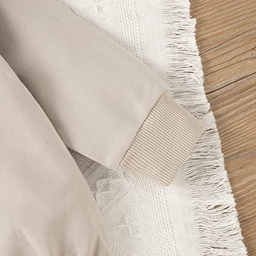 Newborn Baby Girl Clothes Sweatshirt Onesie Long Sleeve Oversized Romper Toddler Girl Fall Winter Sweater With Headband(Gray,12-18Months) #TOP4