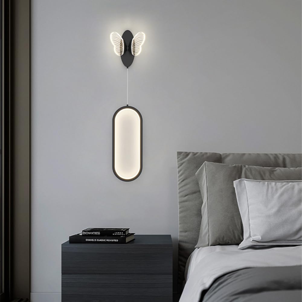 Lampa ścienna LED, wewnętrzne kinkiety, 15 W Kreatywna nordycka lampa motylkowa, nowoczesna artystyczna lampka nocna, do oświetlenia dekoracyjnego kamer