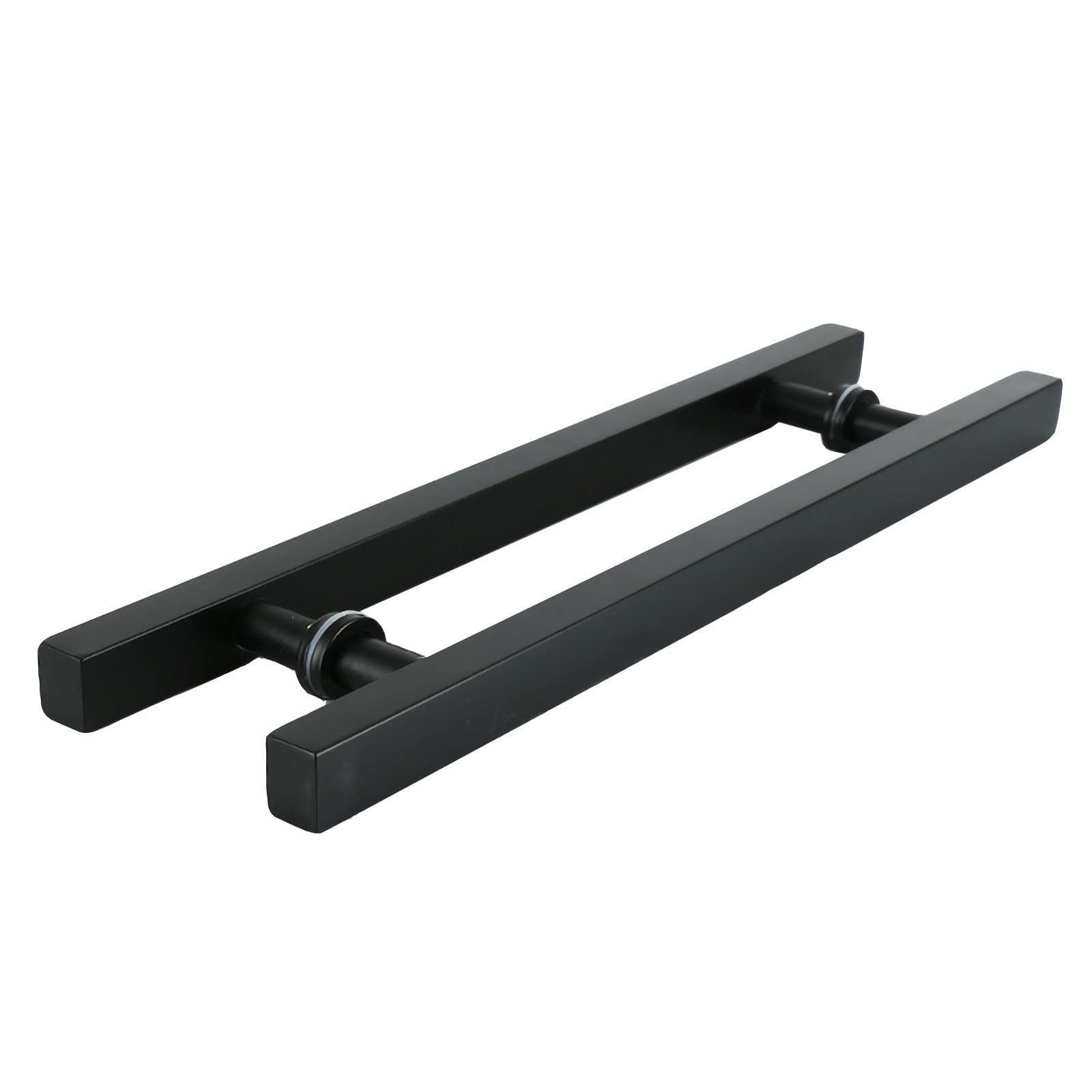 CWCQGH Heavy-Duty Commercial Square Stainless Steel Push Pull Door Handle/Barn Door Pull Handle/Glass Pulls,Black 50/60/80/100/120/150cm Length,Black-80x60cm