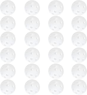 TOYANDONA 24pcs Plastic Practice Golf Balls Hollow Plastic Golf Training Balls Colored Airflow Golf Balls for Swing Practice Driving Range Home Use Indoor (White)