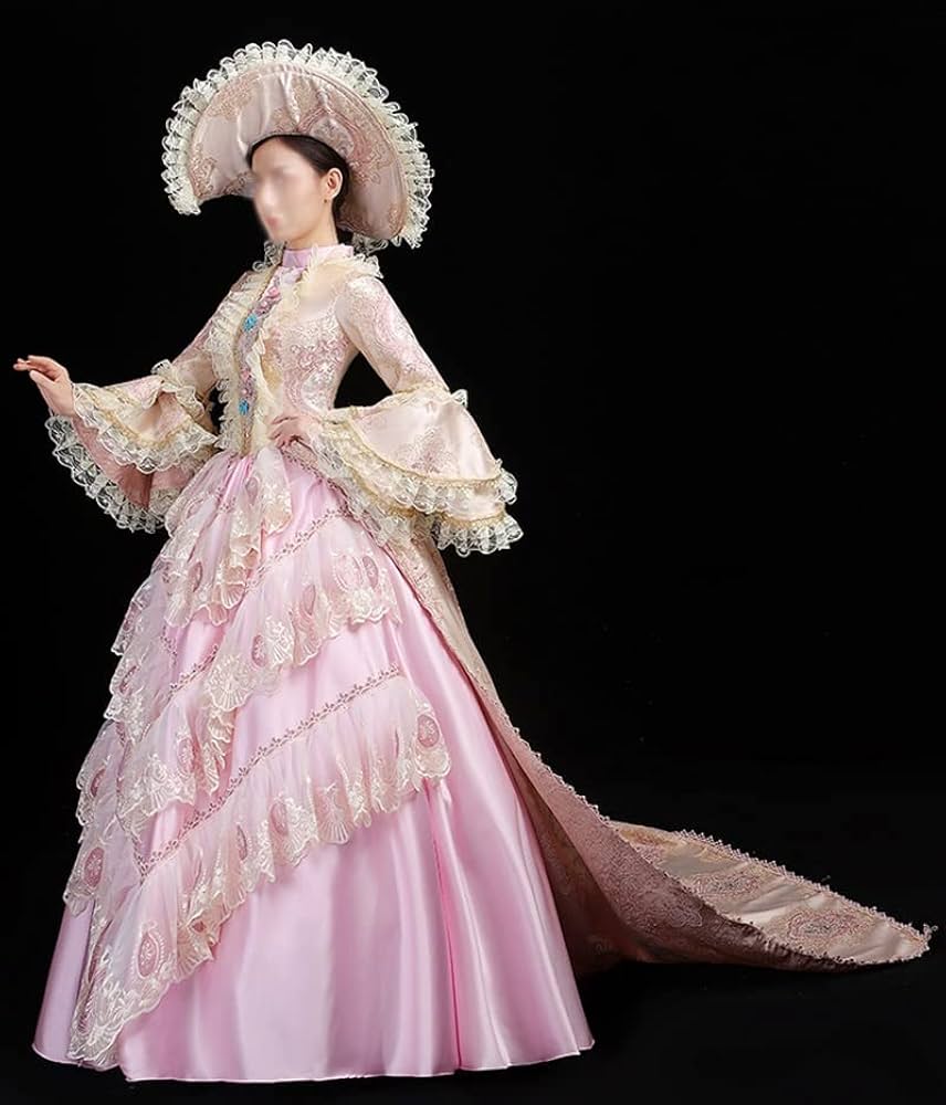 Amazon.co.jp: GELTDN ピンクドレス中世ビクトリア朝裁判所