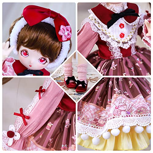 Icy Fortune Days 1/4 Scale Anime Style 16 Inch Bjd Ball Jointed Doll Full Set Including Wig, 3D Eyes, Clothes, Shoes (Anni) #TOP3