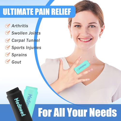 Image of 2PCS Finger Sleeves Gel Ice Pack, Lasting Cold Compress Freeze Sleeve, Reusable Finger Brace Ice Packs for Injuries, Arthritis, Tendonitis, Gout, Sprains, Middle Protectors(Green)