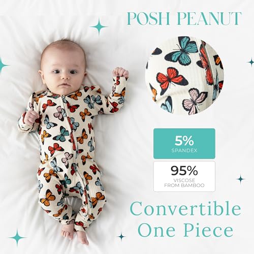 Image of Posh Peanut Convertible Baby Sleepers - Footless Baby Pajamas with 2 Way Zipper for Easy Diaper Changes