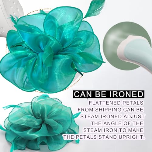 Image of DRESHOW Fascinators Hat Tea Party Headwear Ribbons Feathers on a Headband and a Clip for Women