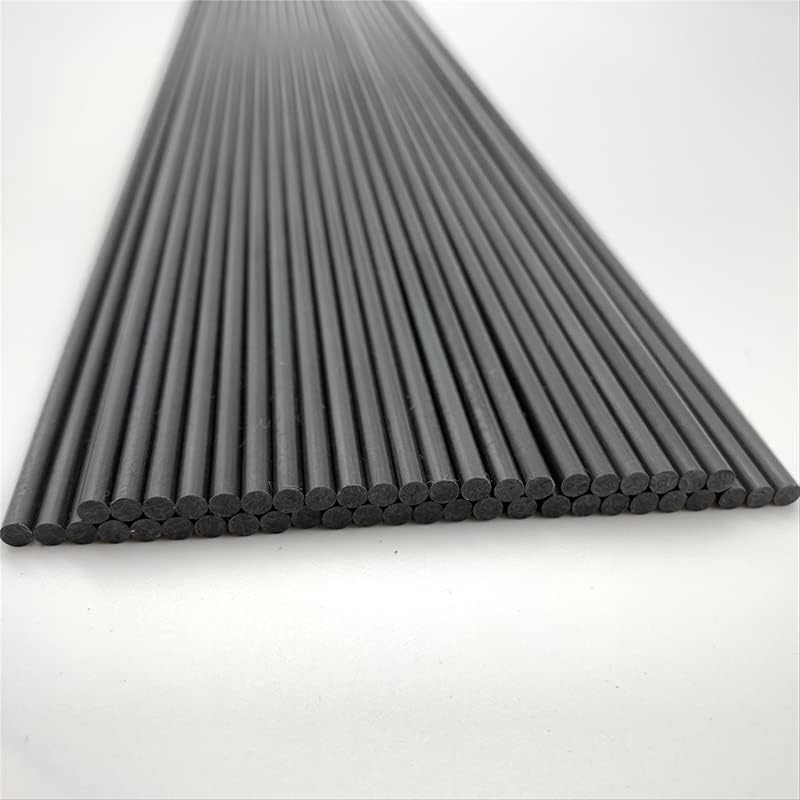 (10PC 2.5MM) - 10pcs 2.5 mm x 500mm Length Carbon Fibre Rods Matte Pole (10PC 2.5MM)