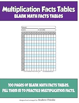 Paperback Multiplication Facts Tables: Blank Math Facts Tables Book