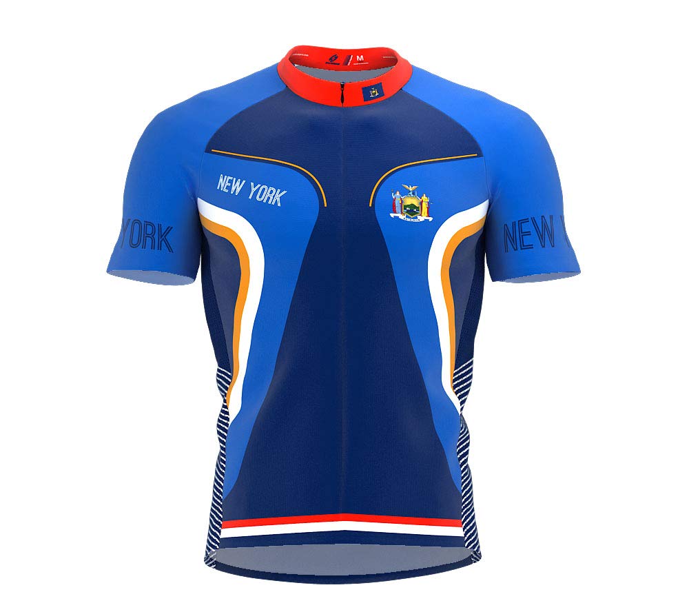 New York Bike Short Sleeve Cycling Jersey for Men - Size 2XL Multicolored