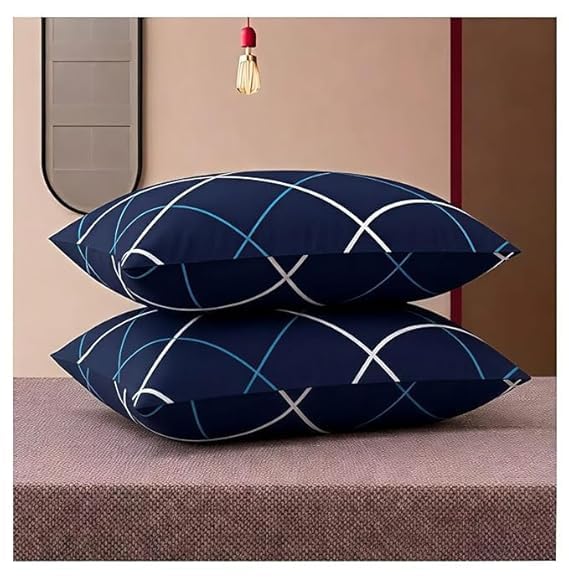 Image of MINIMART Microfiber Pillows Set 2, Soft Adjustable Pillow for Sleeping - 16 x 24 Inches -Blue (2, Blue, King (U.K. Standard S0-2