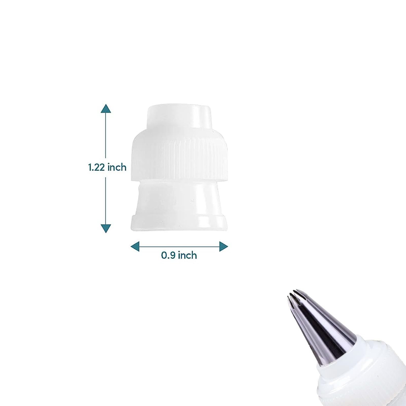 12 Pack Couplers for Piping Bags Plastic Standard Cake Decorating Coupler Pipe Tip Coupler for Icing Nozzles, White (1.2 x 1 Inch) - Image 2