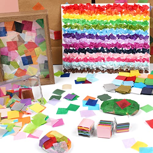 image for Simetufy 5400 Pcs 1 Inch Tissue Paper Squares, 36 Assorted Colored Tis