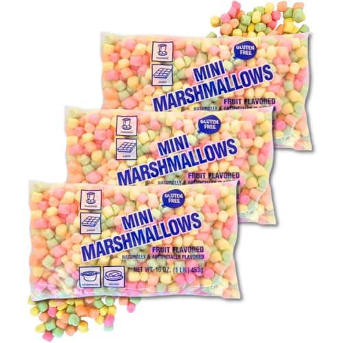 Easter Fruit Flavored Mini Marshmallows – 3 Pack (3 X 1 Lb Bags) – Colorful Pastel Marshmallows, Gluten Free & Allergy Friendly – Perfect For Easter Baking, Desserts, Rice Crispy Treats & Candy Mix