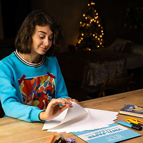 Printable Vinyl Sticker Paper Frosty Clear For Inkjet Printer 23 Sheets Transparent, Decal Paper Tear & Scratch Resistant Quick Ink Dry, Cricut Sticker Paper For Making Labels & Crafts… #TOP2