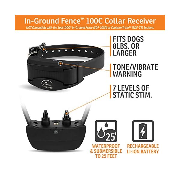 SportDOG-Brand-Rechargeable-In-Ground-Dog-Fence-Systems--from-the-Parent-Company-of-INVISIBLE-FENCE-Brand-Underground-Wire-Electric-Fence-Tone-Vibration-Static-100-Acre-Capability Underground Wire Electric Fence