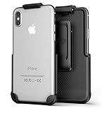 iPhone X Belt Clip (case free design), Encased ClipMate² Non-Slip Rotating Holster - for Apple iPhone X (Smooth Black)
