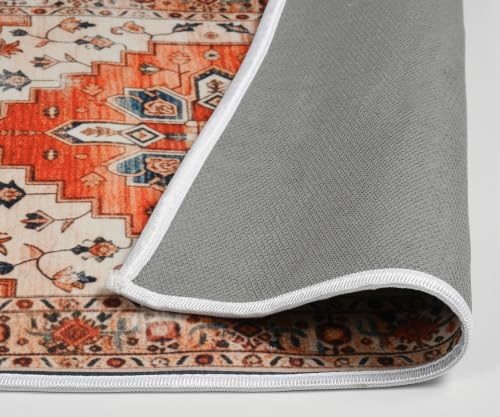 Image of Rugcomf Runner Rug for Hallways Kitchen Rug Non Slip 22 * 45 cm Washable Rugs with Rubber Backing Soft Floral Carpet Runner for Hallways, Kitchen, Laundry, Bedroom, Bathroom(Multi)
