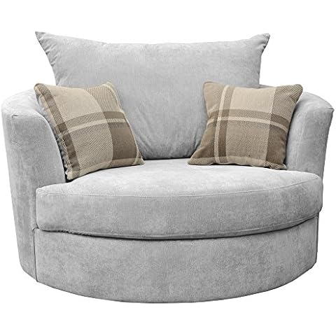Dorado Corner Sofa Sectional 3 Seater 2 Seater Armchair Cuddle Chair Grey Velour Fabric (Silver, Cuddle Chair) Cover