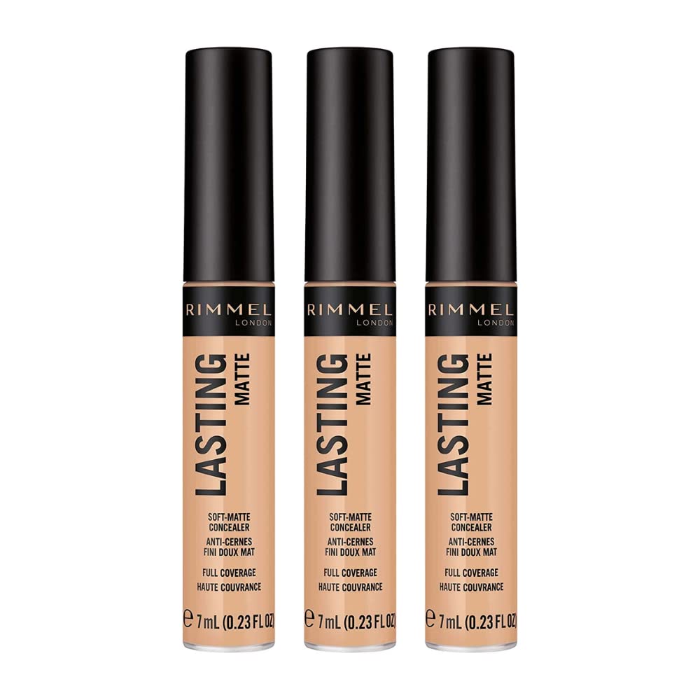 3 x Rimmel Lasting Matte Concealer Full Coverage - 020 Classic Beige