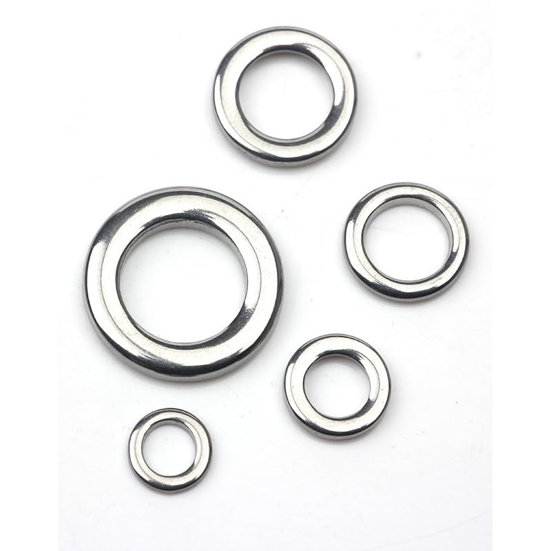 100 piezas anillos sólidos de acero inoxidable para pesca miniatura 1