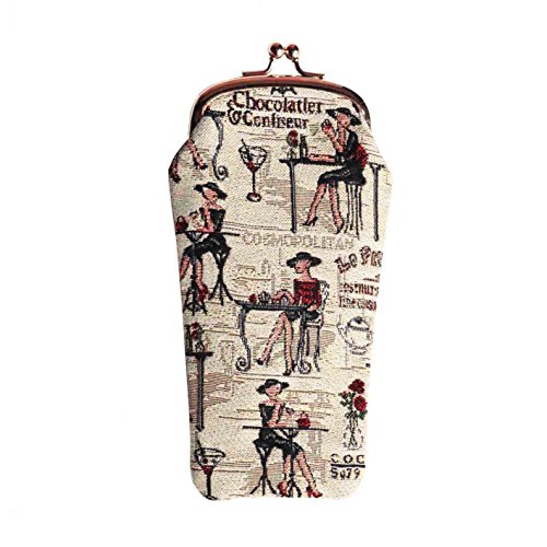 Signare Tapestry Glasses Case for Women Eyeglass Case with Fashion Lady Design (GPCH-RDV)