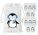 Penguin Party Favor Bags 12 Pack - Penguin Baby Shower Gift Treat Goodie Candy Bags for Arctic Polar Animals Decorations, Winter Theme Birthday Party Supplies