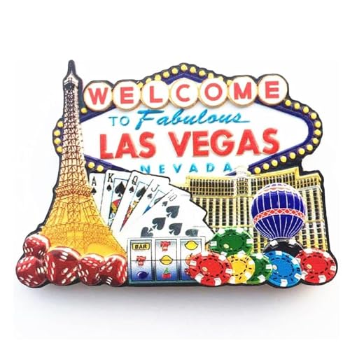 3D Las Vegas Skyline Fridge Magnet Home & Kitchen Decorative Magnetic Sticker, Classic Las Vegas...