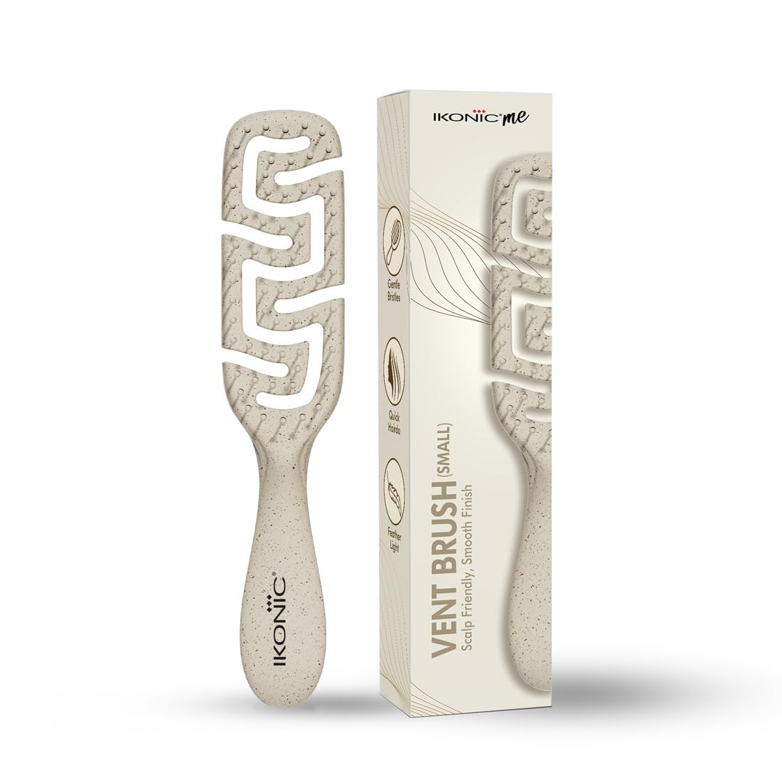 IKONIC Me Small Vent Hair Brush IKM-2121 Eco-Conscious, Travel-Friendly Design, Anti-Static Ionic Bristles, Smooth Detangling, Quick-Dry Vent Technology, for All Hair Types, Wet & Dry Use – Sand Beige-image-47
