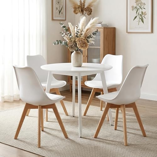 CangLong-4-Esszimmerstuhle-mit-Beinen-aus-massivem-Buchenholz-Modernes-Retro-Design-der-Jahrhundertmitte-Polsterstuhle-fur-Kuche-Esszimmer-und-Wohnzimmer-Weis | Dealmeister.io Alt tag für bilder post titel