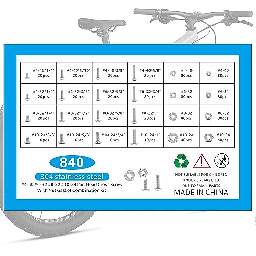 840 Pieces 4-40# 6-32# 8-32# 10-24 nut and Bolt Combination kit 304 Stainless Steel Combination nut and Bolt Screw Washer - Image 2