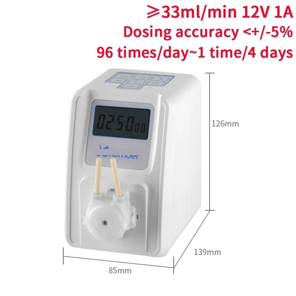 NURII Intelligent Peristaltic Dosing Pump, KSP-F01A 12V, for Laboratory and Dosing Fertilizer to Fish Tank