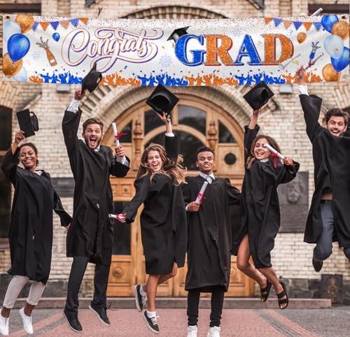 Image of Congrats Grad Banner Decoration-Class of 2026 Banner,Graduation Party Decoration 2026 Yard Sign Banner for Graduation Party Supplies