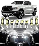BMT xms Car Interior LED Light Replacement for DODGE Ram 1500 2500 3500 2019-2024,6000K Super Bright Interior Light Bulbs Package, 16pcs