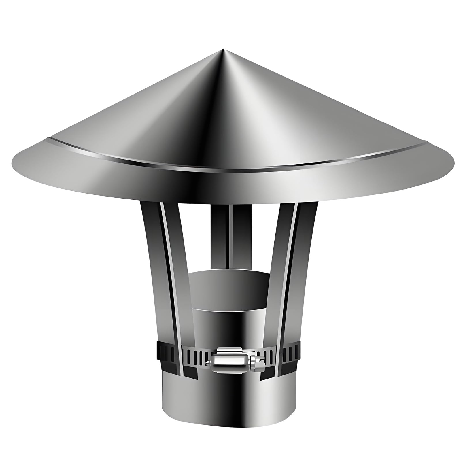 WHOROB 5cm-30cm Chimney Cap Roof Vent Cowl, 201 Stainless Steel Fireplace Chimney Caps for Outside, Round Rain Cap Flue Pipe Vent Cover(50mm/2in)