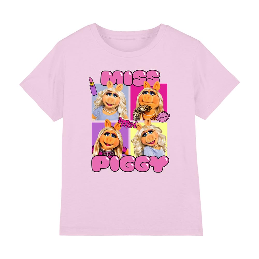 Muppets Disney The Miss Piggy Boxes Kids T-Shirt, Pink, 3-4Y