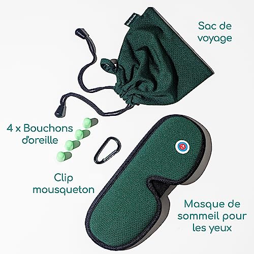 Medi-Grade-Masque-Noir-3D-9pc-Masque-de-Nuit-Entierement-Occultant-Masque-Femme-et-Homme-en-Maille-Respirable-avec-Sangle-Ajustable-4x-Bouchons-doreilles-Sacoche-de-Voyage-Mousqueton