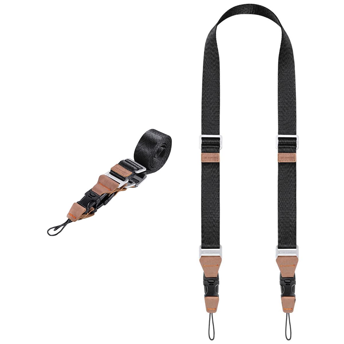 K&F Concept Quick Release Camera Neck Strap for Photographers | Adjustable Camera Shoulder Sling Strap Compatible with Nikon Canon Sony | Made of Car Seat Belt Material, 100-160cm 36KG Payload - Black