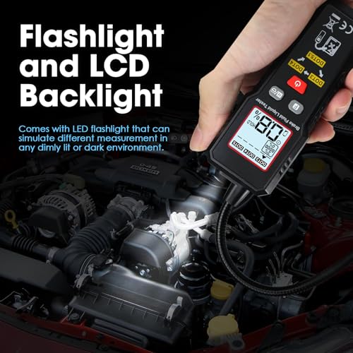 Image of Digital Brake Fluid Tester with Corrosion-Resistant Gooseneck Probe Checking for DOT3 DOT4 DOT5.1 Car Diagnostic Testing Tool with Color-Coded LED, Buzzer Alarm, Data Hold and Lighting for Auto Care